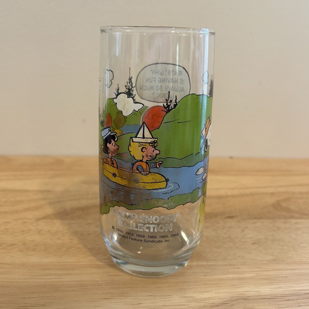 McDonald's Camp Snoopy Collection Single Glass VTG‎ 1968 Charlie Brown Schulz